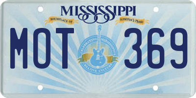 MS license plate MOT369