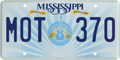 MS license plate MOT370