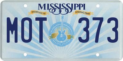 MS license plate MOT373