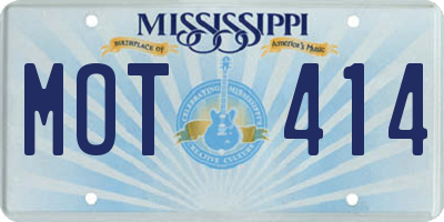 MS license plate MOT414