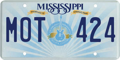 MS license plate MOT424