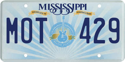 MS license plate MOT429