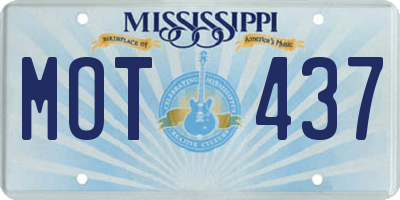 MS license plate MOT437