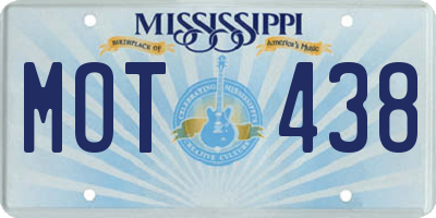 MS license plate MOT438