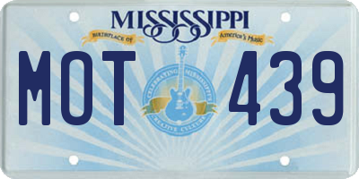 MS license plate MOT439