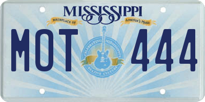 MS license plate MOT444