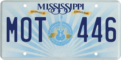 MS license plate MOT446