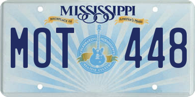 MS license plate MOT448