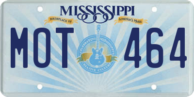 MS license plate MOT464