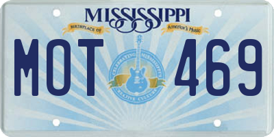 MS license plate MOT469