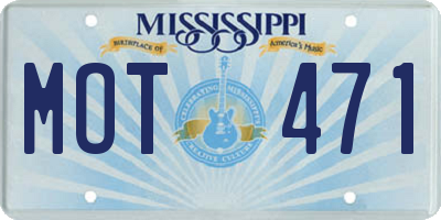 MS license plate MOT471