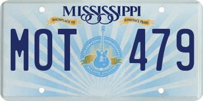 MS license plate MOT479