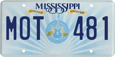 MS license plate MOT481