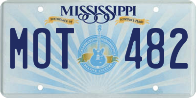 MS license plate MOT482