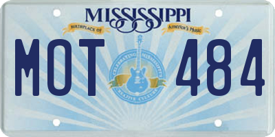 MS license plate MOT484