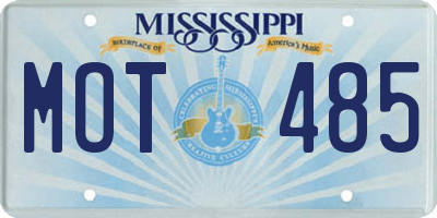 MS license plate MOT485