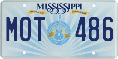 MS license plate MOT486