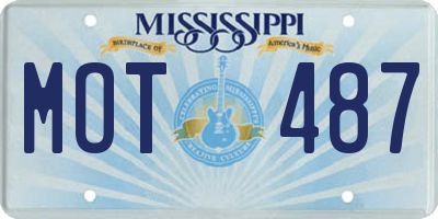 MS license plate MOT487