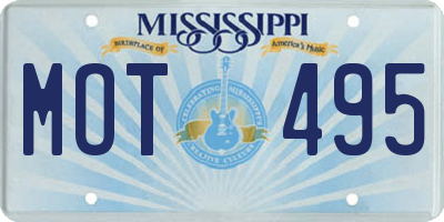 MS license plate MOT495