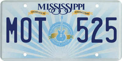 MS license plate MOT525