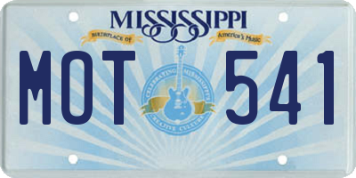 MS license plate MOT541