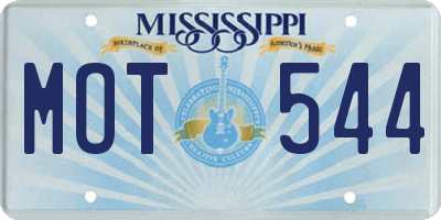 MS license plate MOT544