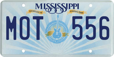 MS license plate MOT556