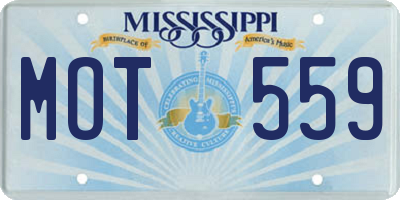 MS license plate MOT559