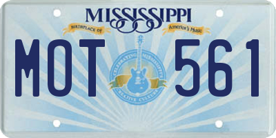 MS license plate MOT561