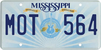 MS license plate MOT564