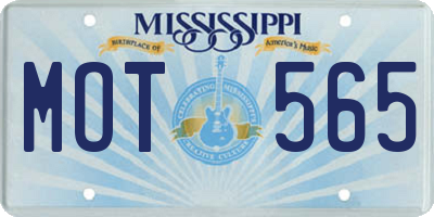 MS license plate MOT565