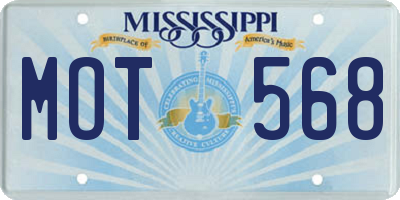 MS license plate MOT568
