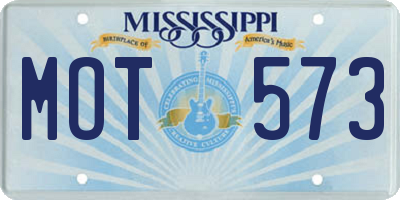 MS license plate MOT573