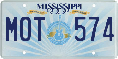 MS license plate MOT574