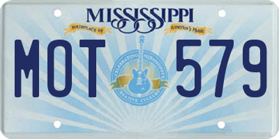 MS license plate MOT579