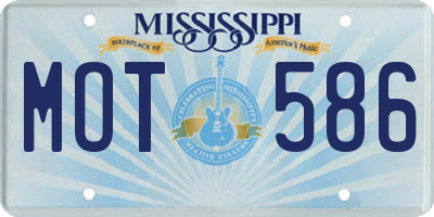 MS license plate MOT586
