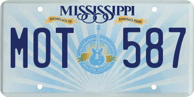 MS license plate MOT587