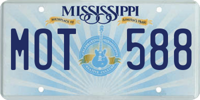 MS license plate MOT588