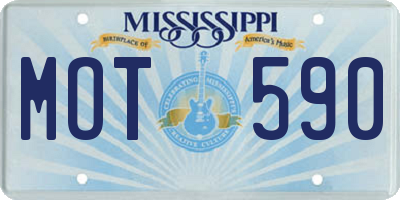 MS license plate MOT590