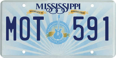 MS license plate MOT591