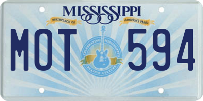 MS license plate MOT594