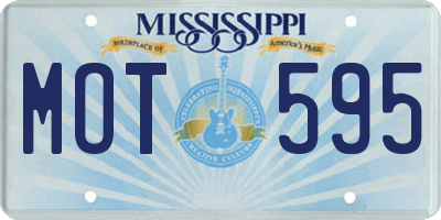 MS license plate MOT595