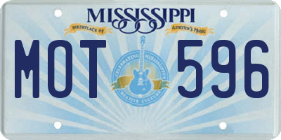 MS license plate MOT596
