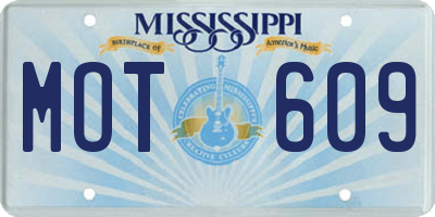 MS license plate MOT609