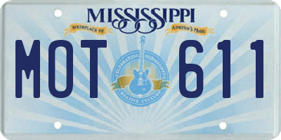MS license plate MOT611