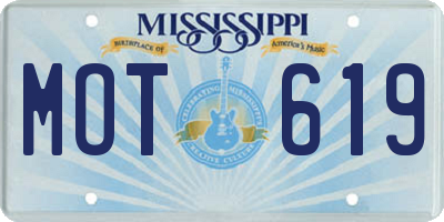MS license plate MOT619