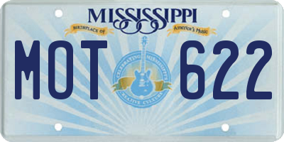 MS license plate MOT622