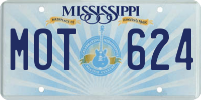MS license plate MOT624