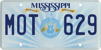 MS license plate MOT629