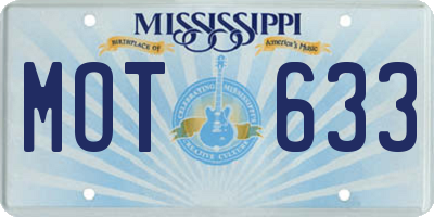 MS license plate MOT633